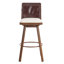 Tabouret de bar industriel rembourré avec structure en métal et dossier en similicuir Lennox