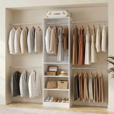  20.5 - 120'' W Closet System with Hanging Rods(Cut to Fit)