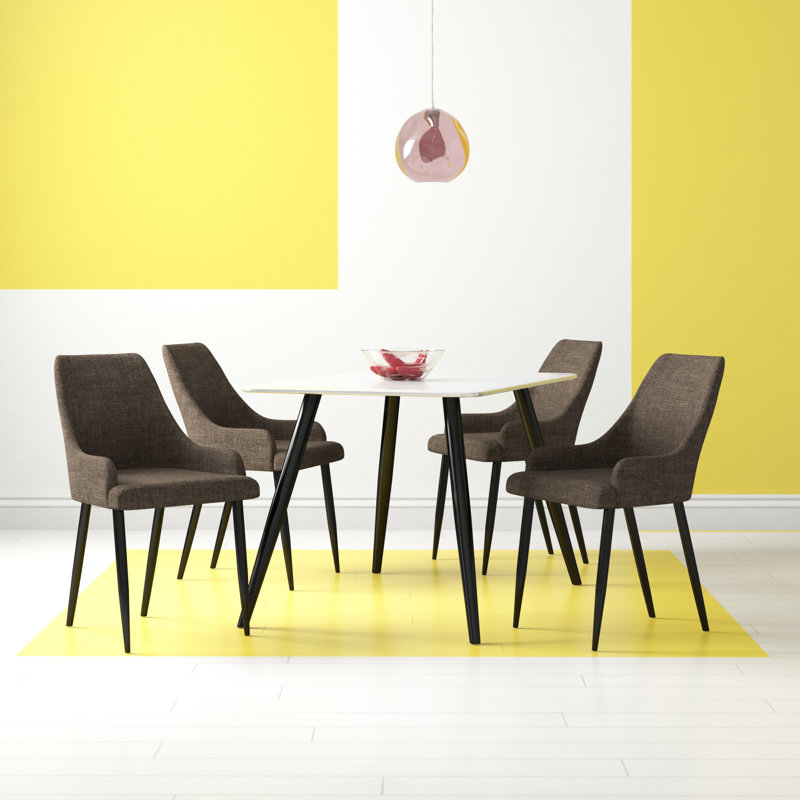 Belue 4 -Person Dining Set, Dark Grey/Black, Black