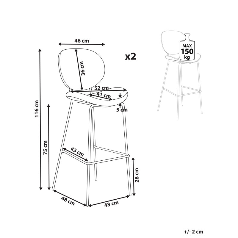 Luana Upholstered Counter Stool with Metal Frame