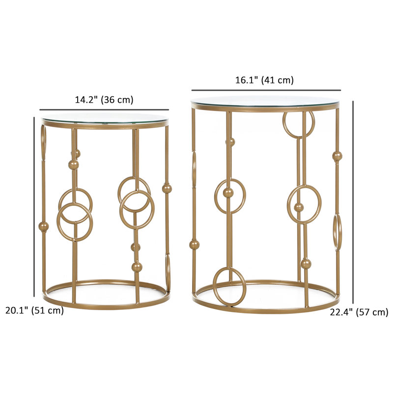 Ensemble de tables de bout en verre