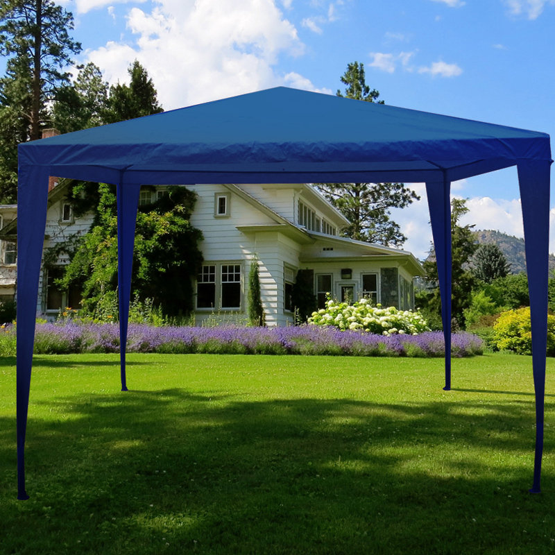 Kirklin 1.16m x 1.16m Metal Pop-Up Party Tent Gazebo, Blue, Black