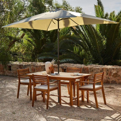 Sirmans 4 - Person Wood Patio Dining Set with Rectangular Table