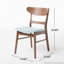 Ensemble de salle à manger 5 pièces de style Mid-Century moderne, structure en bois d'hévéa, une table et 4 chaises rembourrées-2116243664