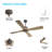 Cayemite 54" W 4-Blade Solid Wood Ceiling Fan-890183917-890183916