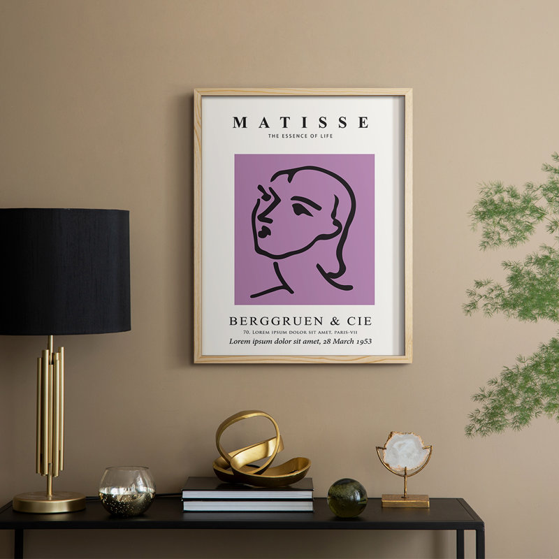 Matisse CV III, reproduction d'art encadrée - bois massif, H 30 po x l 24 po