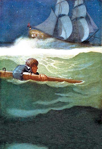 « wreck of the pacte » par newell convers wyeth, reproduction d’art