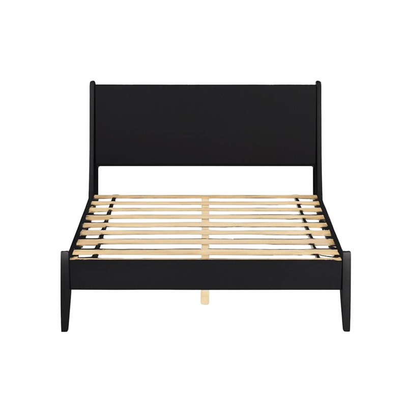 Lit plateforme en bois noir Mid-Century