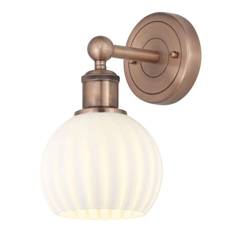 Applique murale 1 lumière Edison Venetian, H 10,25 po x l 6 po x P 7,5 po, Cuivre antique