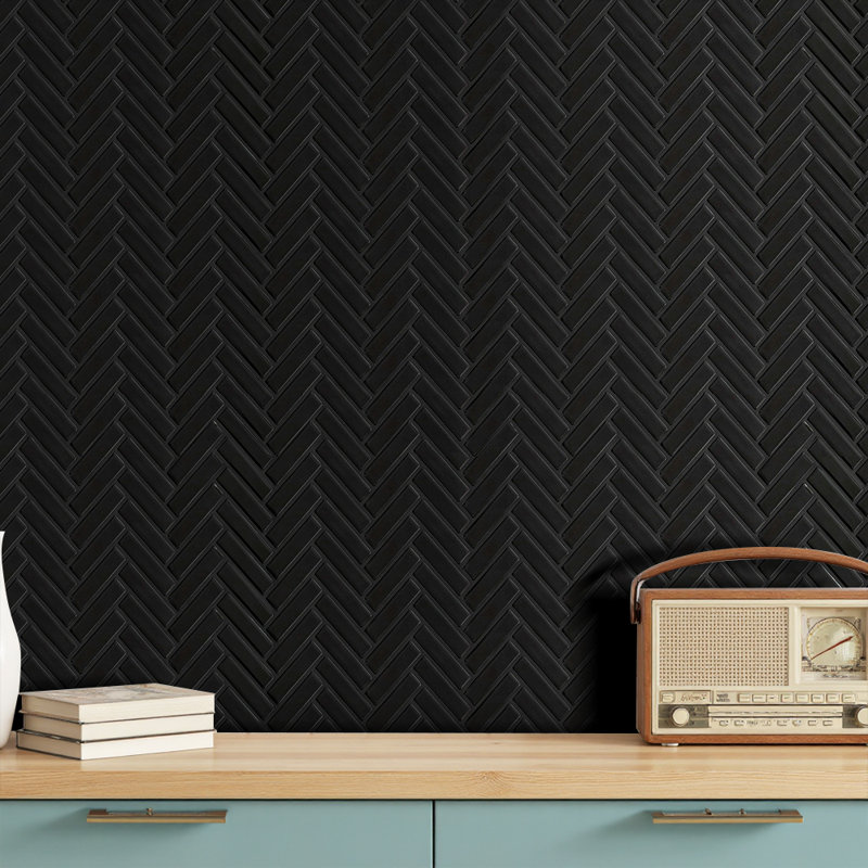 30.5 x 30.5 cm PET/PU Tile , Black