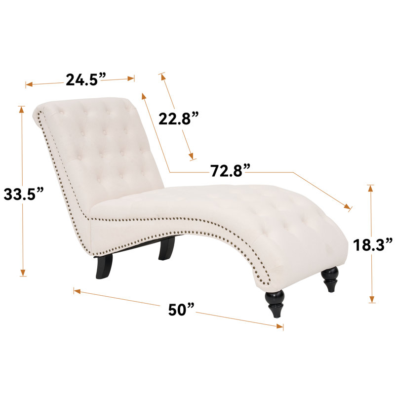 Chaise longue capitonnée avec coussin lombaire