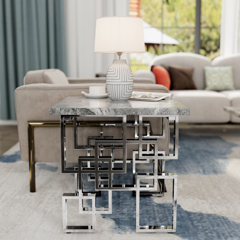 Grey And Silver End Table Set Of 4