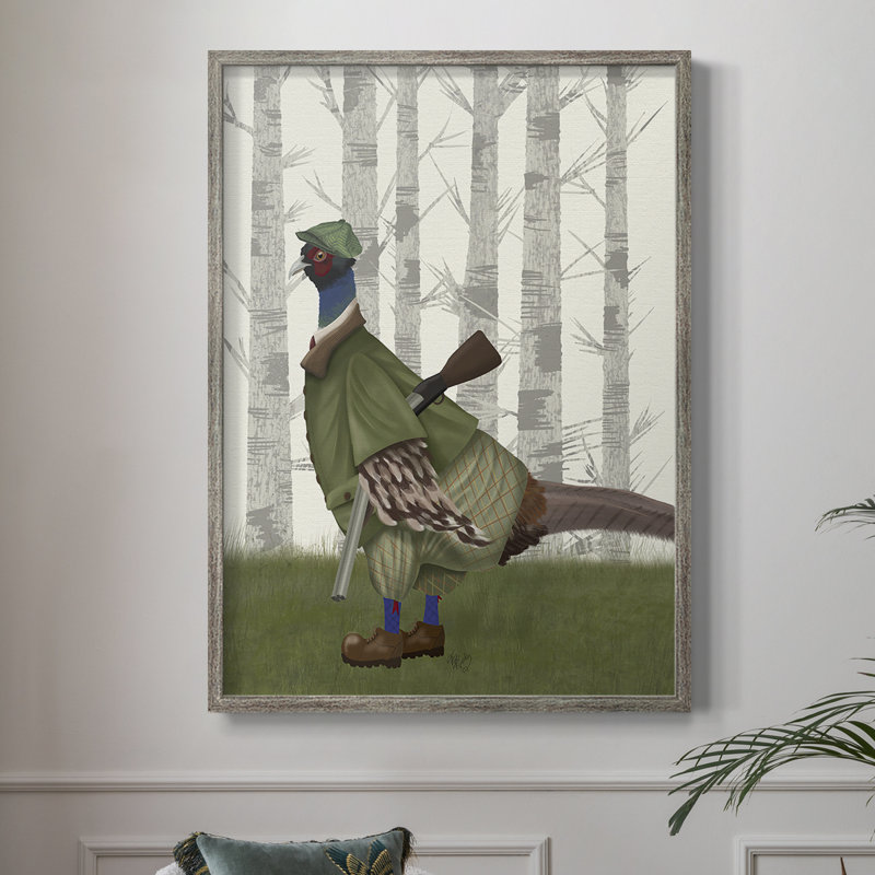 Pheasant Shooting Party 1 Framed Print - Solid Wood