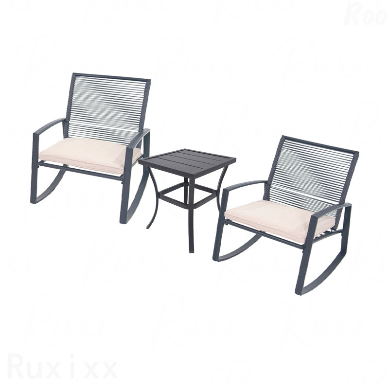 Ensemble de conversation bistro en métal pour 2 personnes, Blanc