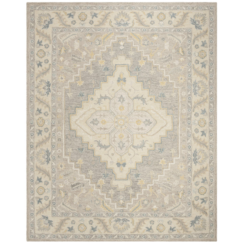 Sebrite Hand Tufted Wool Oriental Rug, Rectangle 8' x 10'
