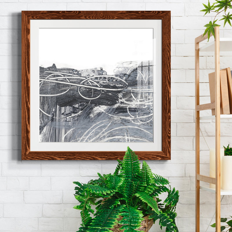 Scribble Out I-Premium, reproduction encadrée - prête à être accrochée, H 26,5 po x l 26,5 po x P 1,5 po, Blanc