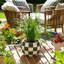 Sagebrook Home 8" Checkerboard Rounded Planter, Black/White-1671425975