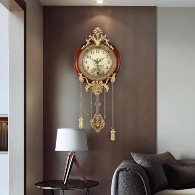 9-Inch Vintage Wooden Indoor Wall Clock! With Swinging Pendulum, Classic Home Decor!