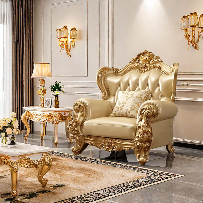 Fauteuil de luxe en bois massif American Living