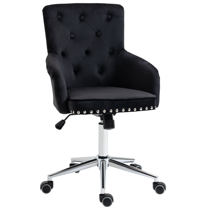 Gabouray Velvet Task Chair, Black
