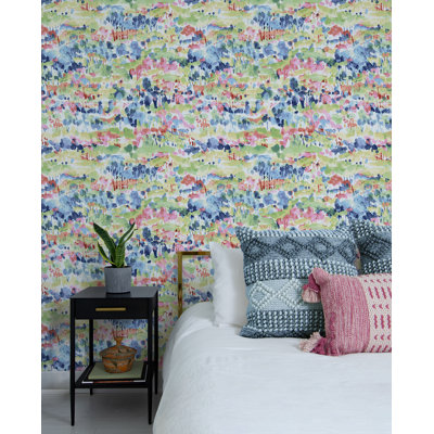 Water Coloring - Spring Peel & Stick Wallpaper  20.5 in W x 18 ft. L