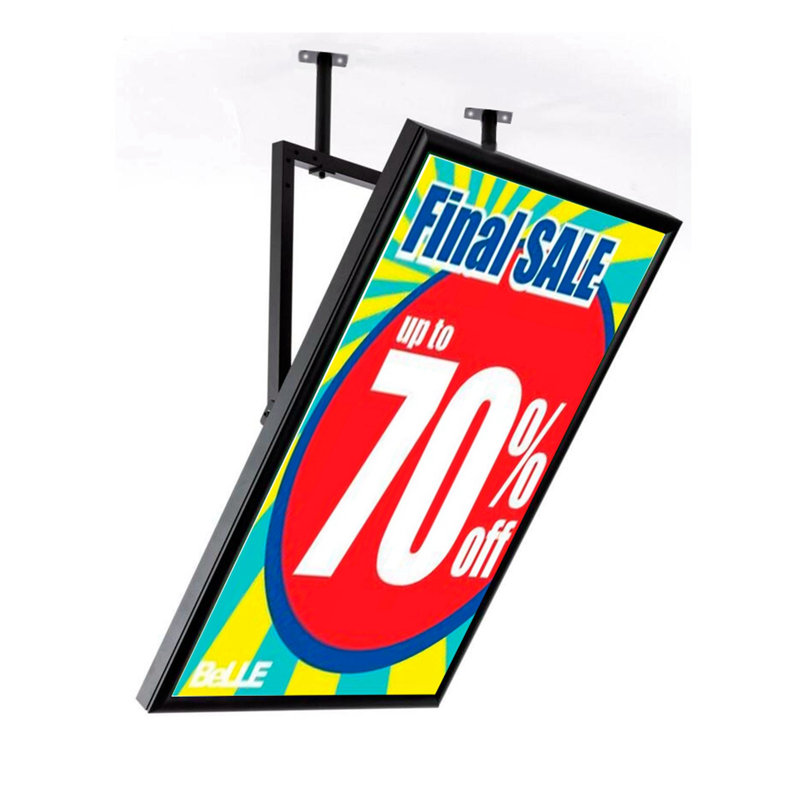 Black Metal Wall and Ceiling Mount Sign Frame
