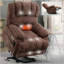 Fauteuil inclinable électrique en chenille de 23 po de large et à dossier haut avec massage par vibration à 8 points et chauffage lombaire-1128195442