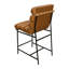 Tabouret à hauteur de comptoir Ana en cuir authentique brun clair moderne sur structure en métal