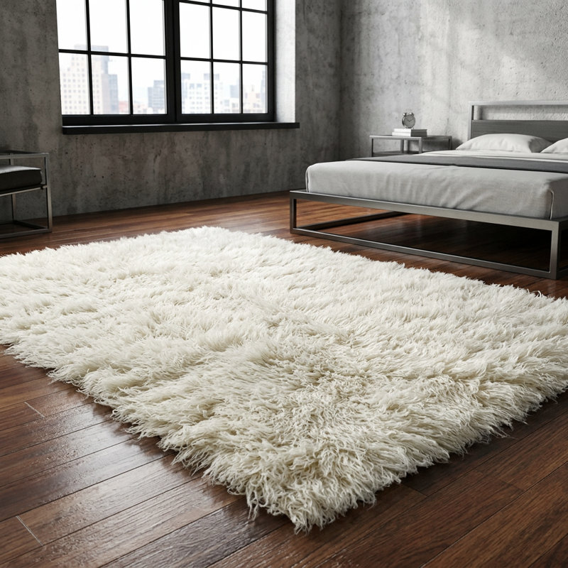 Stylish Greek Flokati Rug. wool pile. Natural wool area rug., Rectangle 9' x 12'