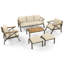 Ensemble de conversation pour l'extérieur 6 pièces avec canapé, chaises longues, repose-pieds et table basse-129871595