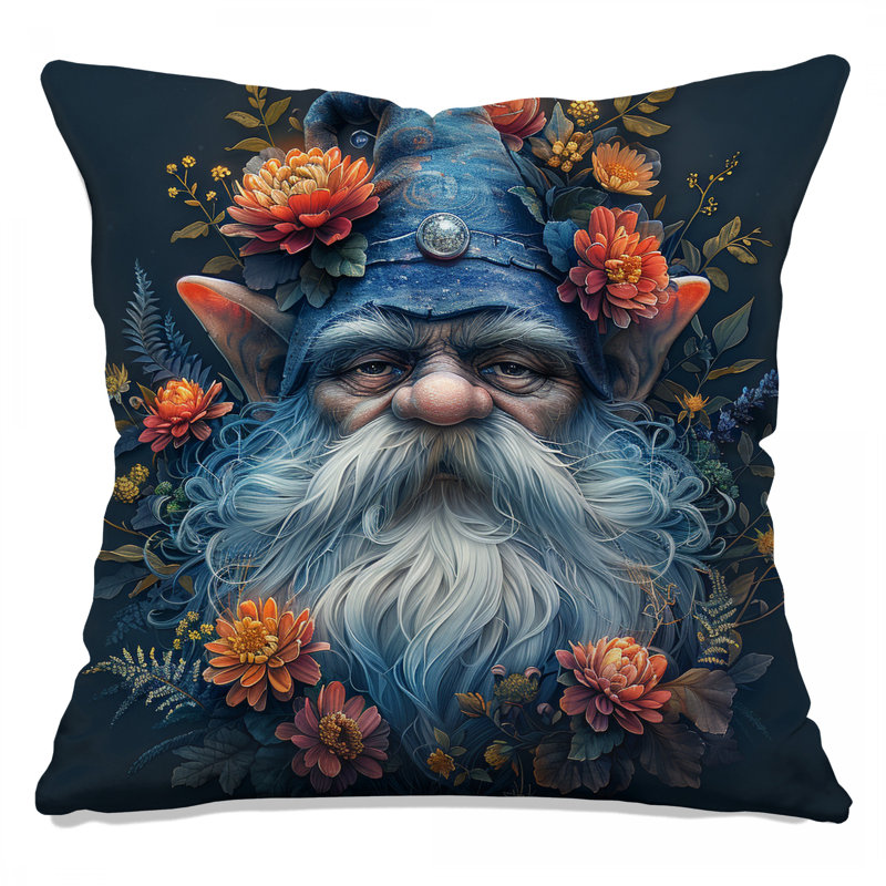 Coussin décoratif Gnome, coussins double face fantaisie, 16 po x 16 po