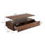Table rectangulaire moderne en noyer avec lumières à DEL à intensité variable et 2 tiroirs de rangement spacieux 47,2 po café multicolore-1482436678
