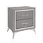 Ensemble de chambre à coucher en bois 3 pièces avec commode et 2 tables de chevet Maxo, gris-123098645-123098647