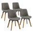Brimlow Tufted Faux Leather Upholstered Swivel Dining Kitchen Side Chairs