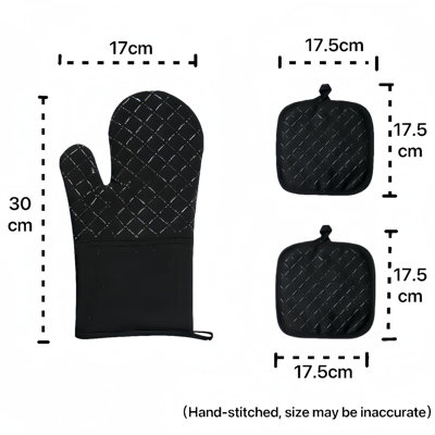 Oven Mitts and Pan Racks 4-Piece Set, Extended Kitchen Oven Mitts and Pan Racks, Heat Resistant 500 °F