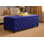 Empire Wide Chesterfield Rectangle Solid Color Standard Ottoman Storage Bench, Plush Velvet Upholstered Coffee Table with Legs