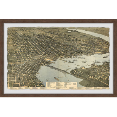 " Vintage Map of Jacksonville, Florida II " Graphic Art Print
