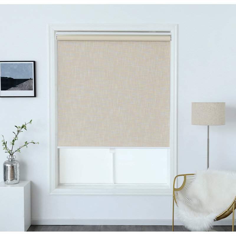 UV Protection 100% Blackout Cordless Roller Shade, 32"W x 64"L, Biscuit