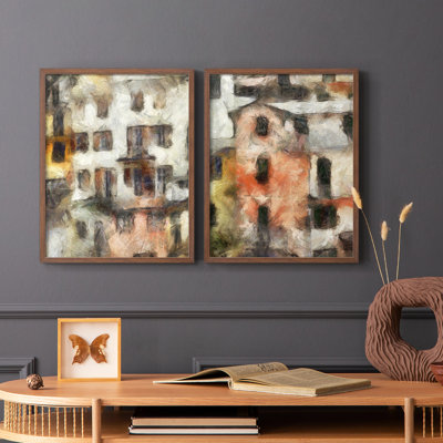 «Stacked Homes III», reproduction encadrée de qualité supérieure - prête à être accrochée - aucun clou requis - aucun clou requis