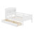 Wood Platform Bed With Built-In LED Light, Multi-Functional Headboard, Guardrail And 2 Drawers-1324353536