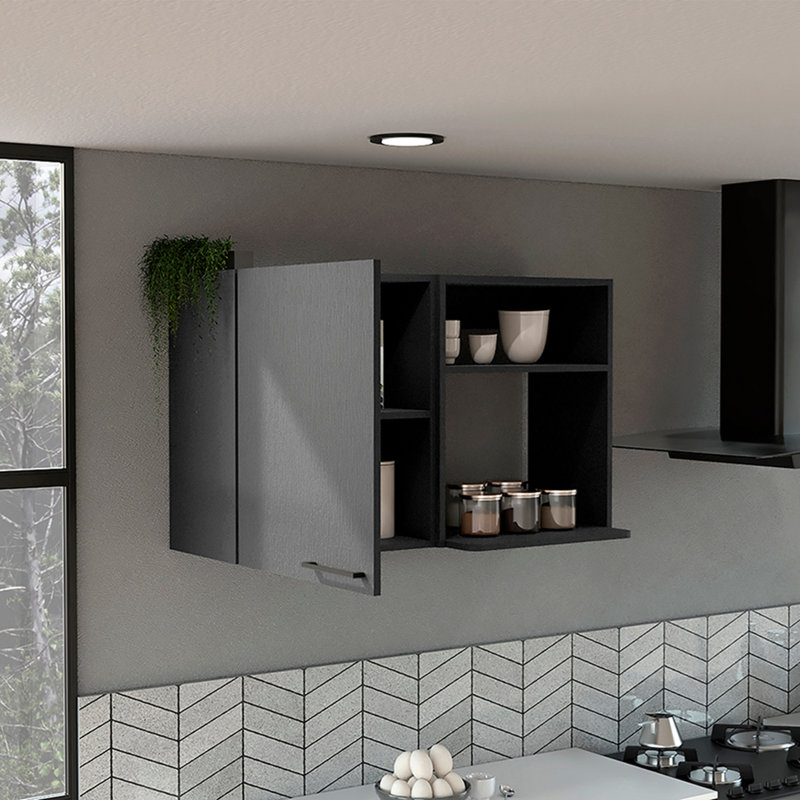 Wall Storage Cabinet 24" H, Two Internal Shelves, Two External Storage Shelves, One Door