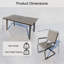 Ensemble de table de salle à manger 5 pièces en PEHD avec trou pour parasol, gris anthracite et gris-1202662001