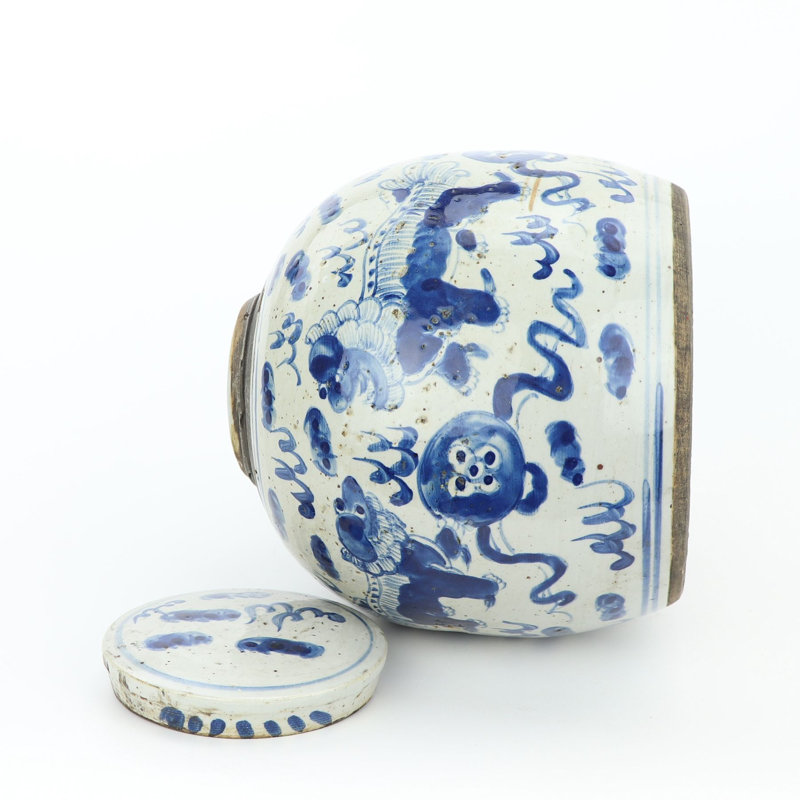 Ming Handmade Ginger Jar, 10" H x 10" W x 10" D
