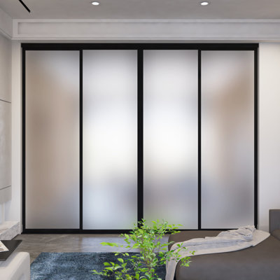 Cloisons 4 pièces en verre givré - Portes coulissantes - Portes de placard