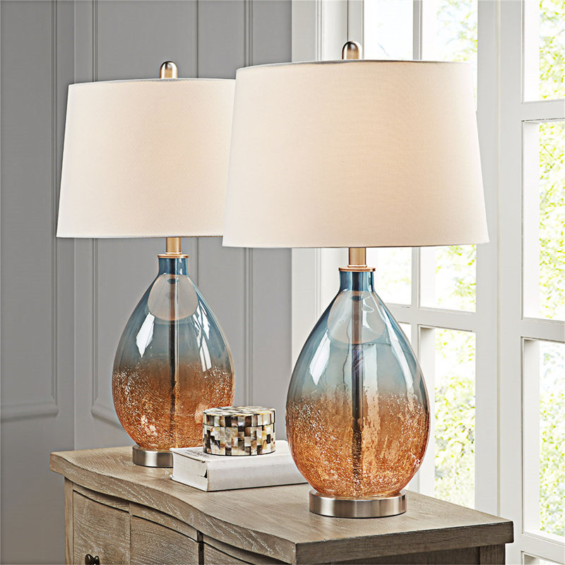 Ensemble de 2 lampes de table en verre Ombre