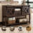 46'' Entryway Cabinet With 2 Sliding Barn Doors & Drawer Console Table Wood Sideboard Buffet For Living Room Hallway-1641619826