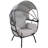 Akendra Modern Luxury Patio Chair With Retractable Canopy and Cushions - Gray-825827701