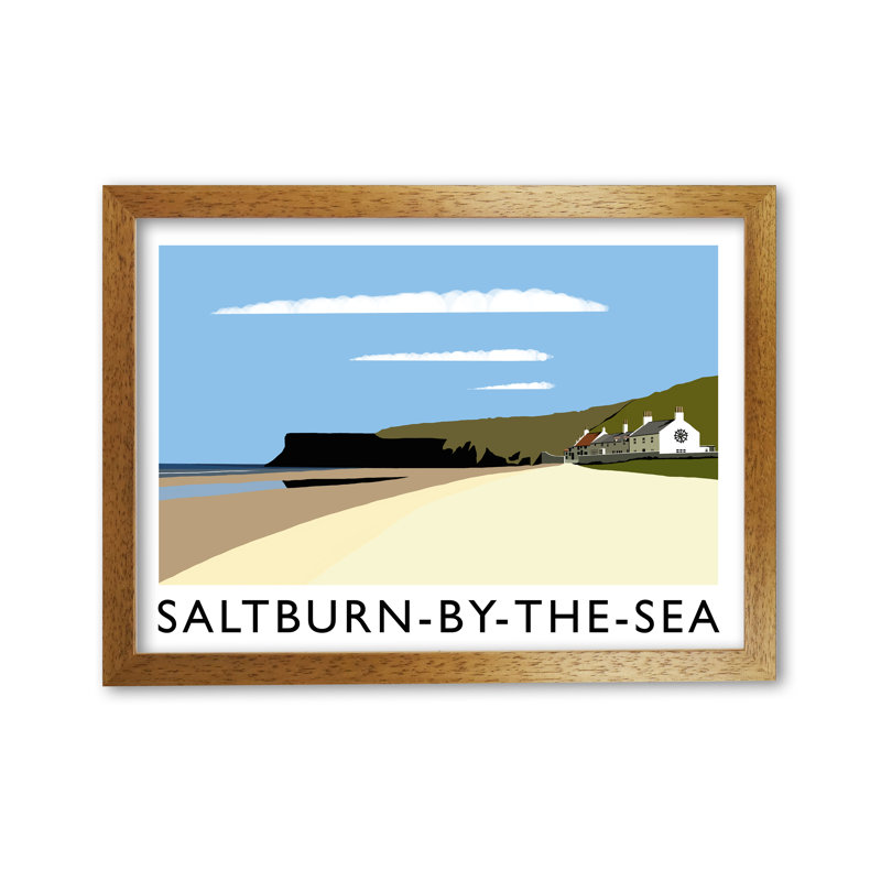 Saltburn-By-The-Sea 1 Piece Wall Art, 21cm H x 29.7cm W x 3cm D, Honey Oak Framed