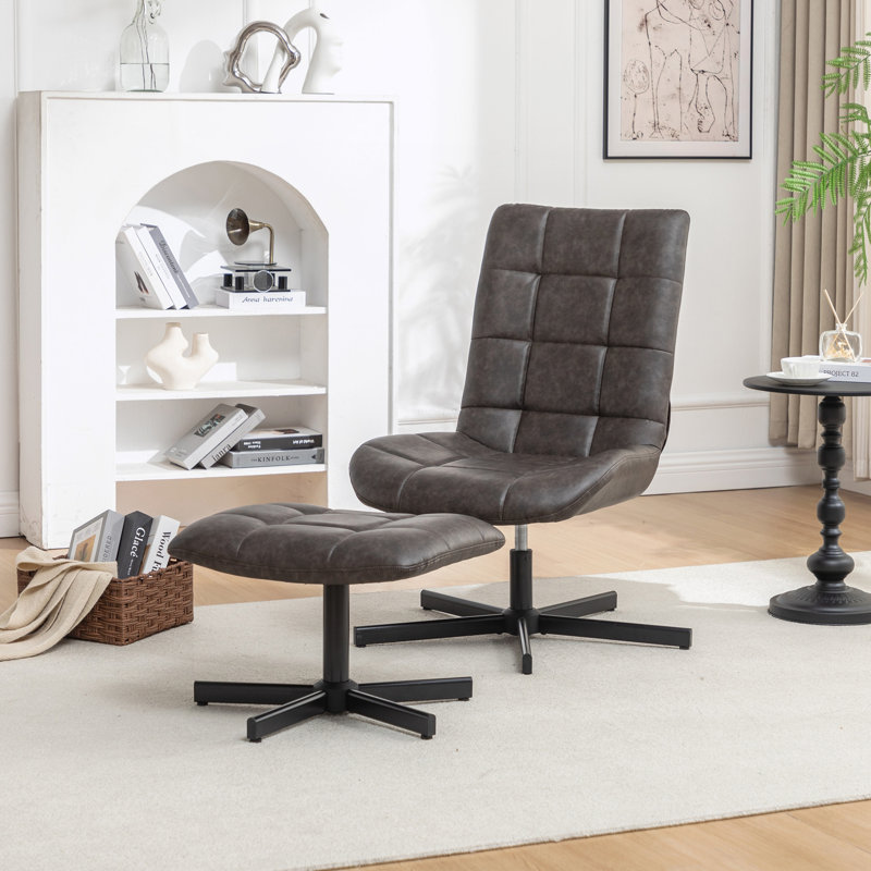Chaise d'appoint et repose-pieds, Brown