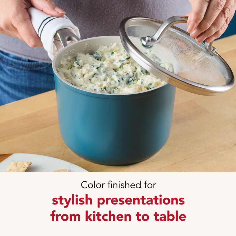 Kitchenaid Hard-Anodized Ceramic Induction Cookware Set, 10 Piece, Agave, Blue
